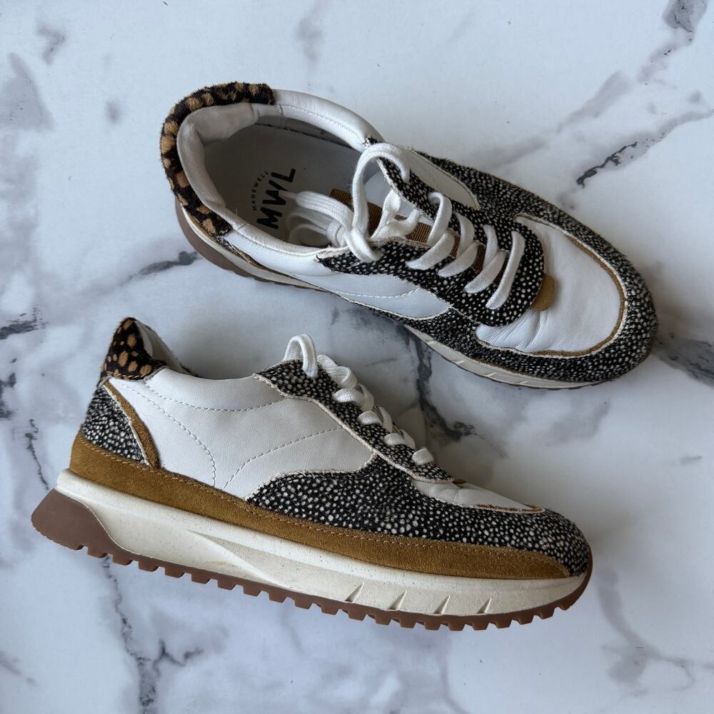 Madewell Kickoff Trainer Sneakers in Olive Grove Multi Size 8.5 - Picture 2 of 10